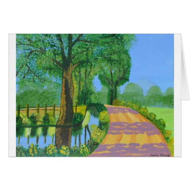 Sommar Väg Hälsningskort (Framsidan Horizontal)