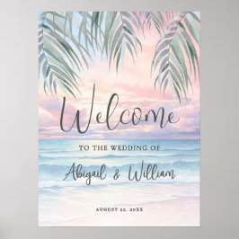 Sommar Välkomstskylt för Strandbröllop Poster