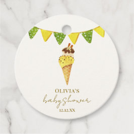 Sommar Vanilla Scoop Ice Cream Baby Shower Gåvor Etiketter