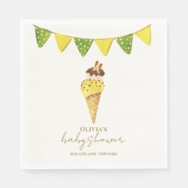 Sommar Vanilla Scoop Ice Cream Baby Shower Pappersservett