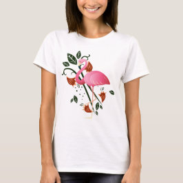 Sommar Vår blomma med Rosa Flamingo T Shirt