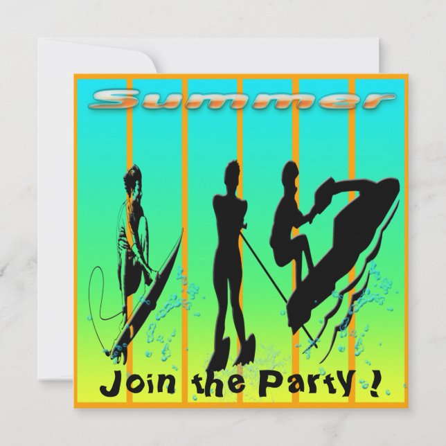 Sommar - vatten sportinbjudan inbjudningar (Framsida)