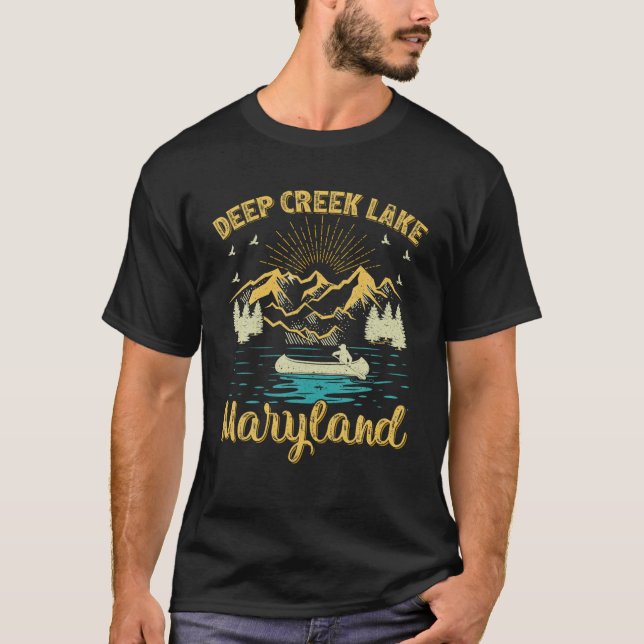 Sommar-ventilation Retro Mountain Maryland Deep Bä T Shirt (Framsida)