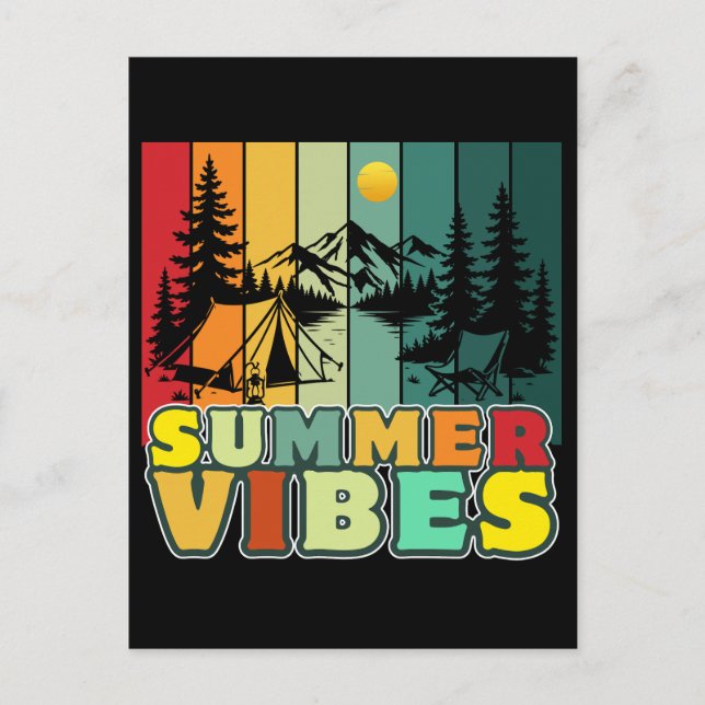 sommar vibbar natur camping semester äventyr vykort (Framsida)