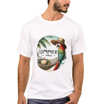 sommar vibbar papegoja t-shirt