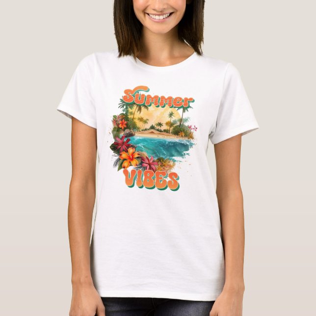 Sommar vibbar  t shirt (Framsida)