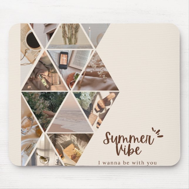Sommar Vibe, jag vill vara med dig, Beige Färg Musmatta (Framsidan)