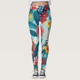 Sommar Vibes Blommigt Anpassningsbar Mönster Leggings
