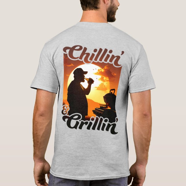 Sommar Vibes Chillin’ & Grillin’ Front & Back T Shirt (Baksida)