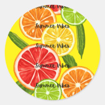 Sommar Vibes Citrus Design, färglös frukt grafik
