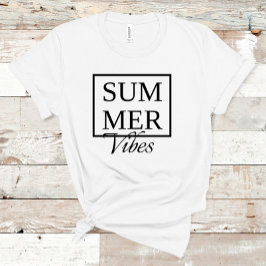 Sommar Vibes Coola med svart text vit T Shirt