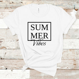 Sommar Vibes Coola med svart text vit T Shirt