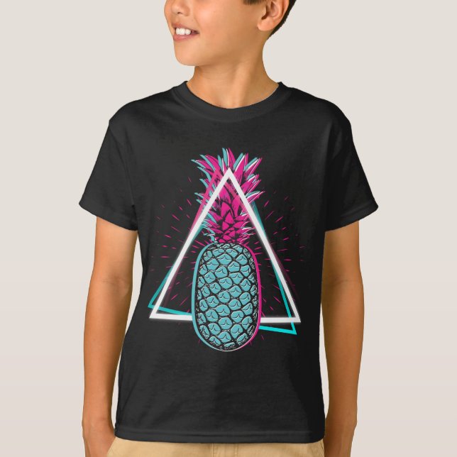 Sommar Vibes Exotic Fruit Pineapple Vaporwave Summ T Shirt (Framsida)