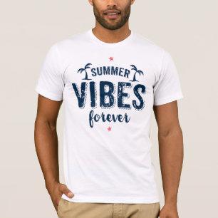Sommar Vibes för marin blå text Tee Shirt