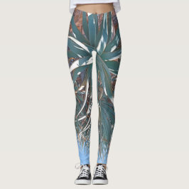 Sommar Vibes Handflatan Träd Löv Blek Grönt Leggings