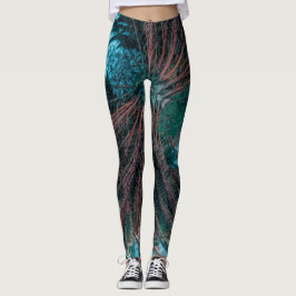 Sommar Vibes Handflatan Träd Löv Blek Grönt Leggings