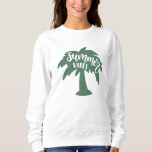 Sommar Vibes Handflatan Träd Sol Beach Sommar T Shirt
