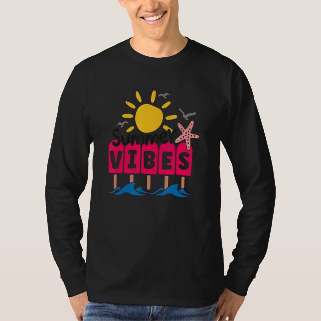 Sommar Vibes Hej Sommarbesök 2 T Shirt (Framsida)