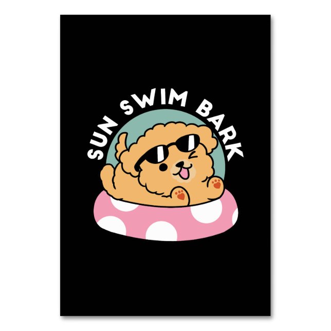 Sommar Vibes Hund - Flytande marionett med solglas Bordsnummer (Framsidan)