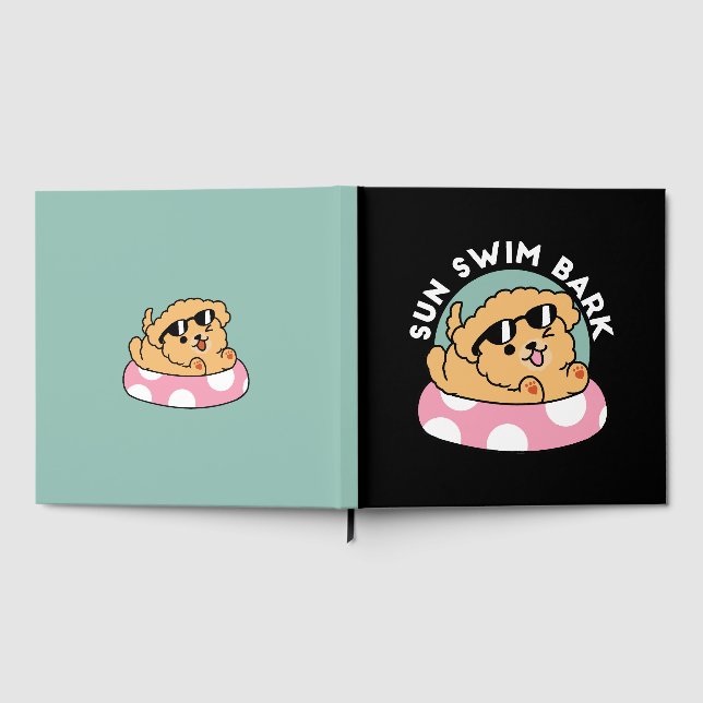 Sommar Vibes Hund - Flytande marionett med solglas Gästböcker (Full)