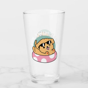 Sommar Vibes Hund - Flytande marionett med solglas Glaskopp