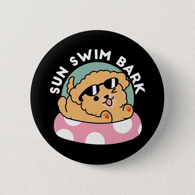 Sommar Vibes Hund - Flytande marionett med solglas Knapp (Framsida)
