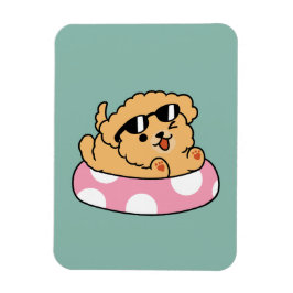 Sommar Vibes Hund - Flytande marionett med solglas Magnet