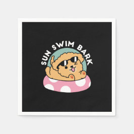 Sommar Vibes Hund - Flytande marionett med solglas Pappersservett