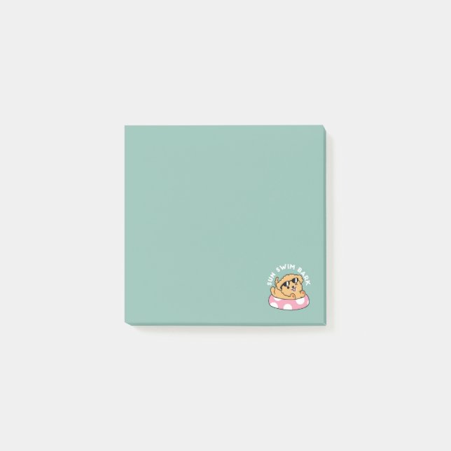 Sommar Vibes Hund - Flytande marionett med solglas Post-it Block (Framsida)