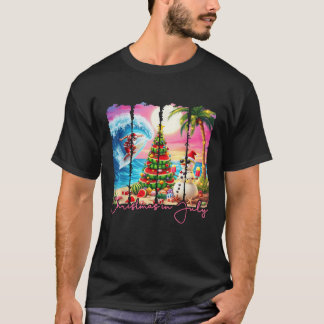Sommar Vibes Julafton i juli Santa Surfing Beach R T Shirt