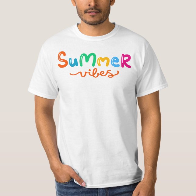 Sommar Vibes Manar White T Shirt (Framsida)