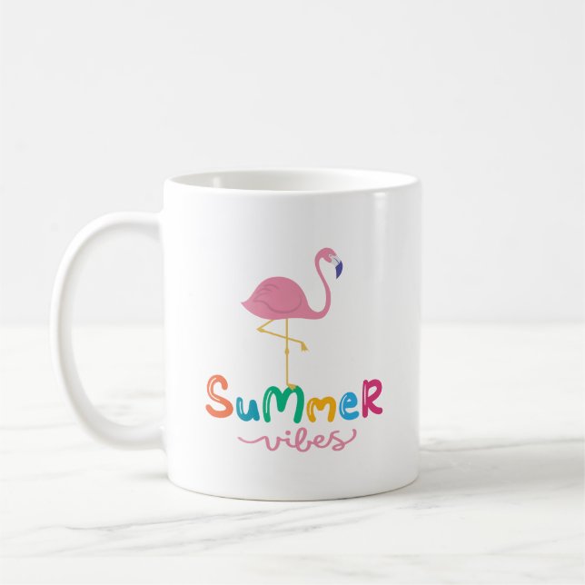 Sommar Vibes och Flamingo Kaffemugg (Vänster)