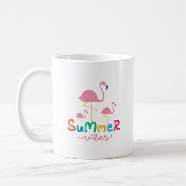 Sommar Vibes och Flamingos Kaffemugg (Vänster)