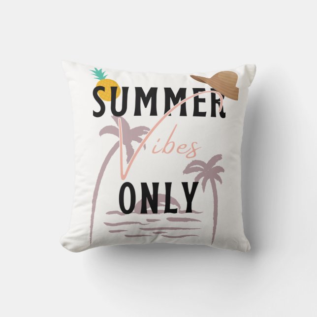 Sommar Vibes Only Beach Kudde (Framsida)