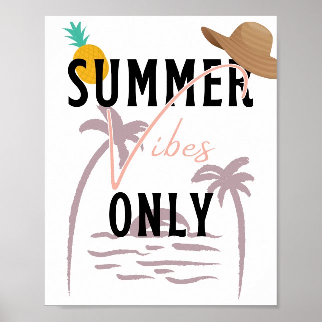 Sommar Vibes Only Beach Poster (Framsidan)
