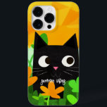 Sommar Vibes Personlig Cute Blommigt Black Cat<br><div class="desc">Gör en kattälskares födelsedag eller vilken speciell dag som helst ännu speciellare med detta vackra iphone case med en söt blommigt svart katt på orange och grönt. Anpassadet är att du kan lägga till ett namn eller valfri text för att göra det unikt och personlig. Med det här tunna och...</div>