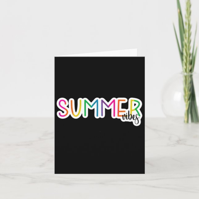 Sommar Vibes Rainbow Design Sticker Kort (Framsida)