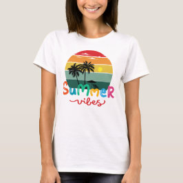 Sommar Vibes Retro Sunset Women's T Shirt