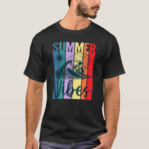 Sommar Vibes Retro Vintage Surfer Ocean Wave Sol B T Shirt