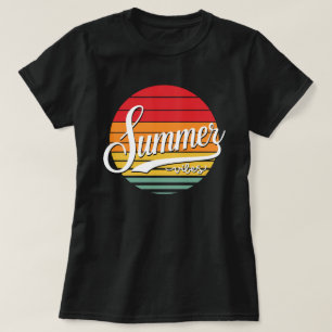Sommar Vibes Round Retro Sunset Women's T Shirt