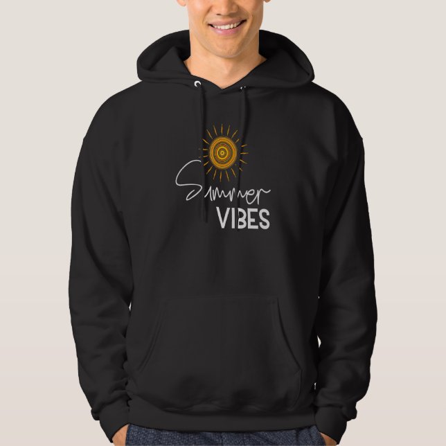 Sommar Vibes Sol Illustration Sommaravacation Summ Hoodie (Framsida)