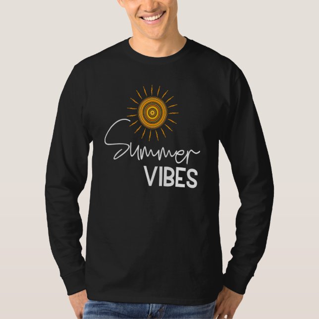 Sommar Vibes Sol Illustration Sommaravacation Summ T Shirt (Framsida)