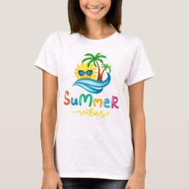 Sommar Vibes Sol och Handflatan Träd Kvinnors T Shirt