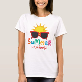 Sommar Vibes Sol och solglasögon Kvinnor T Shirt