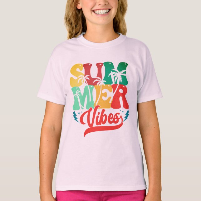 "Sommar Vibes", Sommar, Kids T Shirt (Framsida)