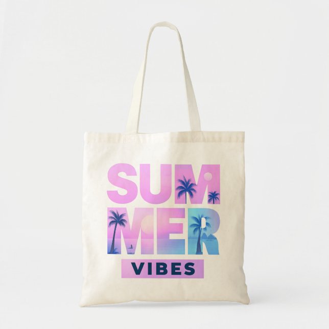 Sommar Vibes Summer Tote Bag Tygkasse (Framsidan)