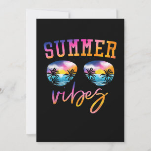 Sommar Vibes sunglass med Handflatan Träd Funny Be Inbjudningar