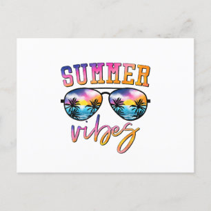 Sommar Vibes sunglass med Handflatan Träd Funny Be Vykort