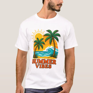Sommar Vibes T-Shirt för Sol, Vind och Beach Älska
