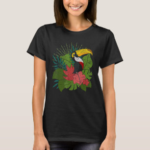 Sommar Vibes Tropical Animal Bird Exotic Flowers T Shirt